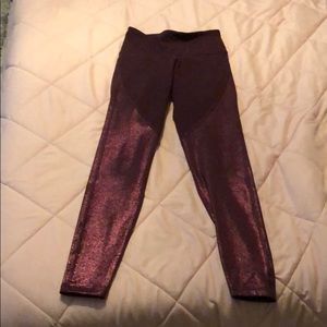Old navy active leggings purple glitter